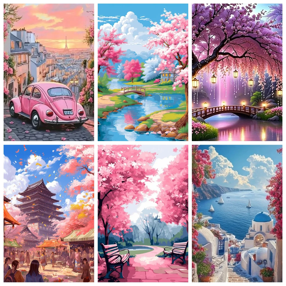 Art Craft Painting - Kit de dessin paysage de fleurs