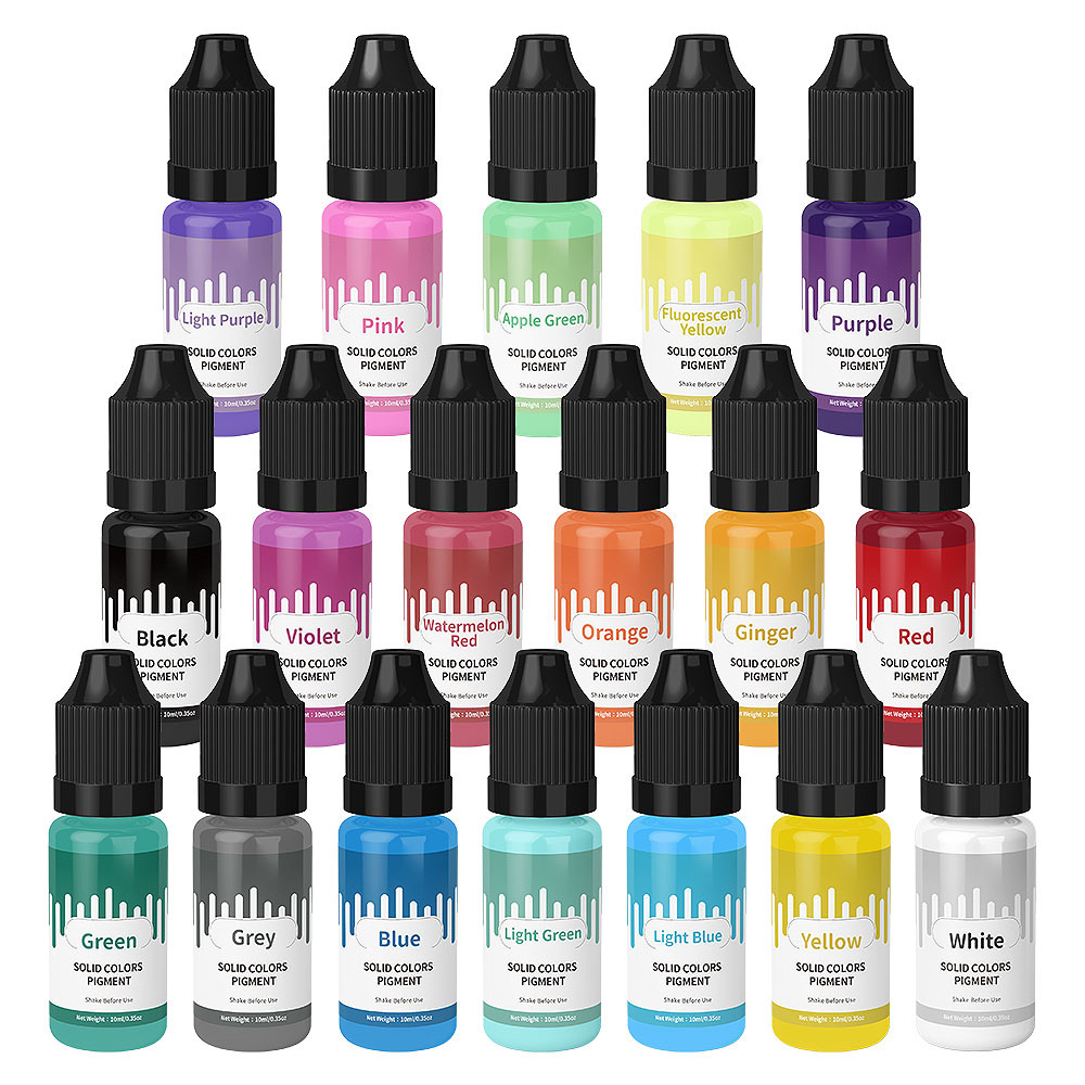 Resin Pigment Powder - Macaron couleur Pastel solide, 18 couleurs,