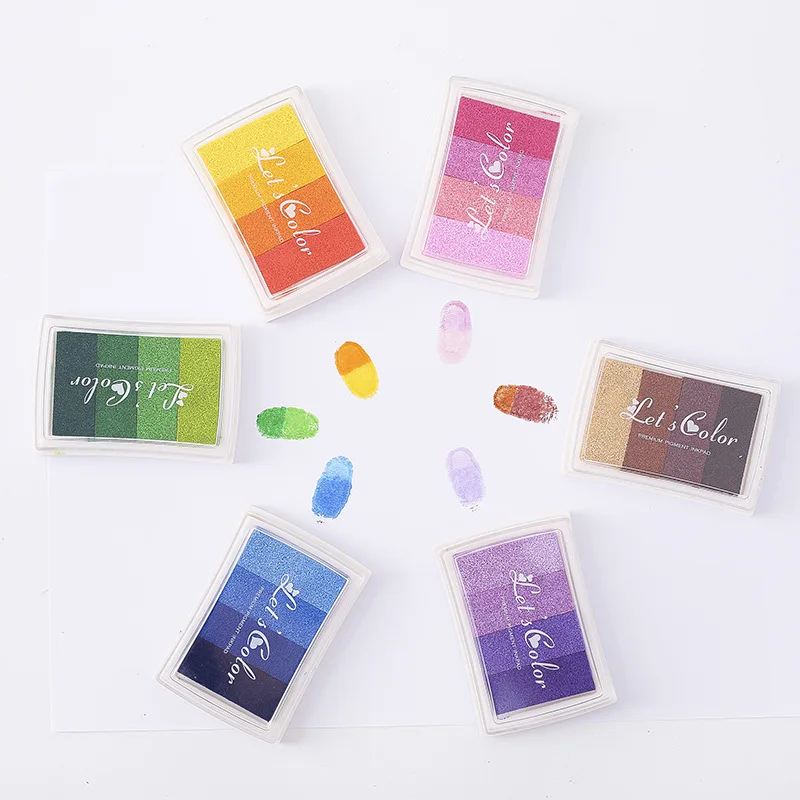 Stamping Ink Pad - Tampon encreur 4 couleurs, 1 pièce,