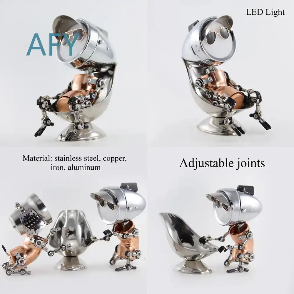 Art Craft Robot - Lampe d'ambiance robot punk en métal