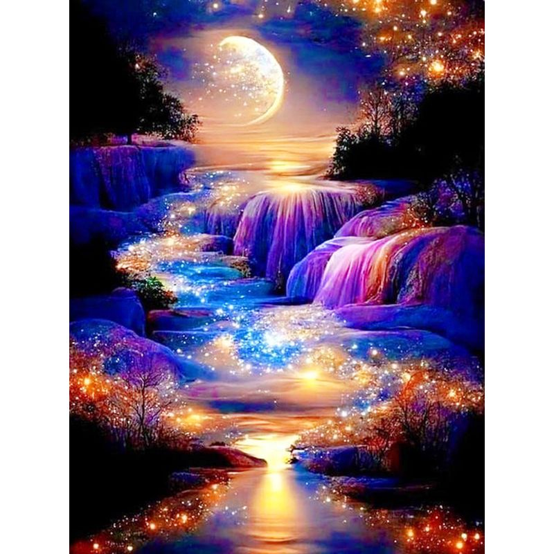 Art Craft Night - SDOYUNO-Peinture au diamant de paysage de