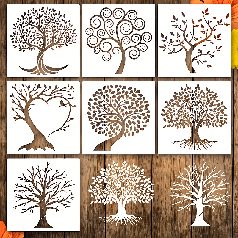Art Craft Tree - Ensemble de 7 pochoirs « Arbre