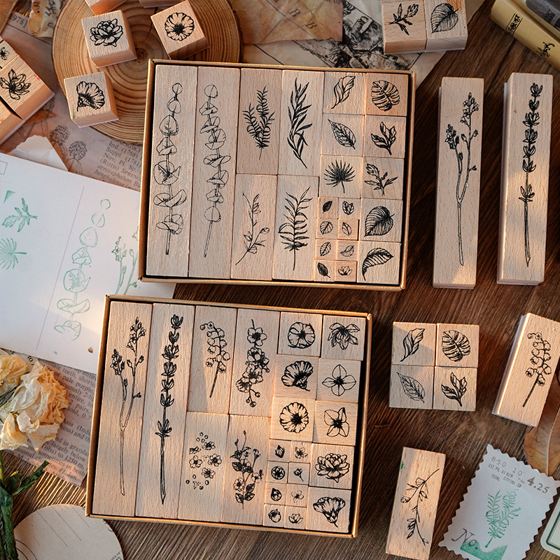 Stamping Ink Pad - 22 tampons en caoutchouc vintage en