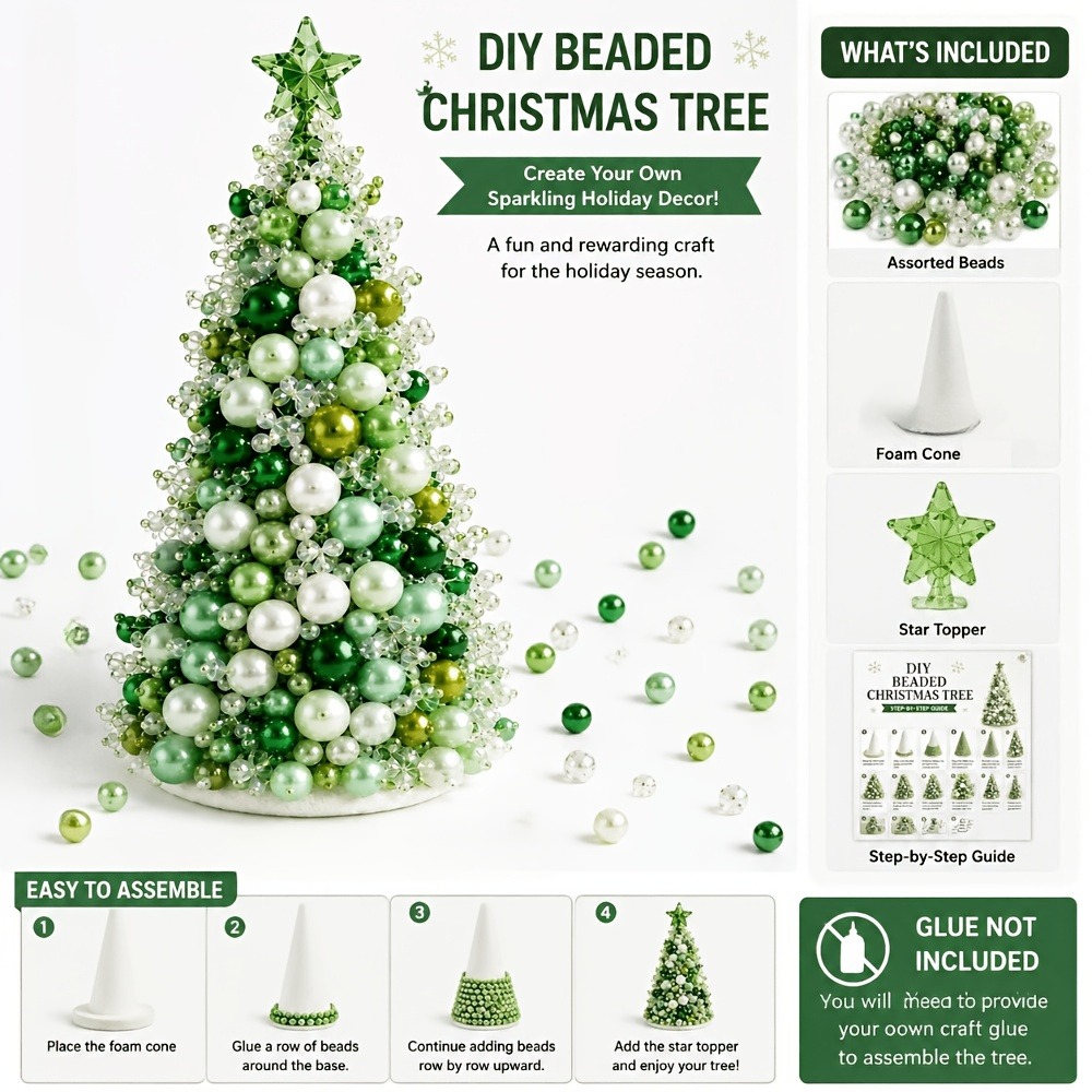 Art Craft Tree - Kit de sapin de Noël perlé