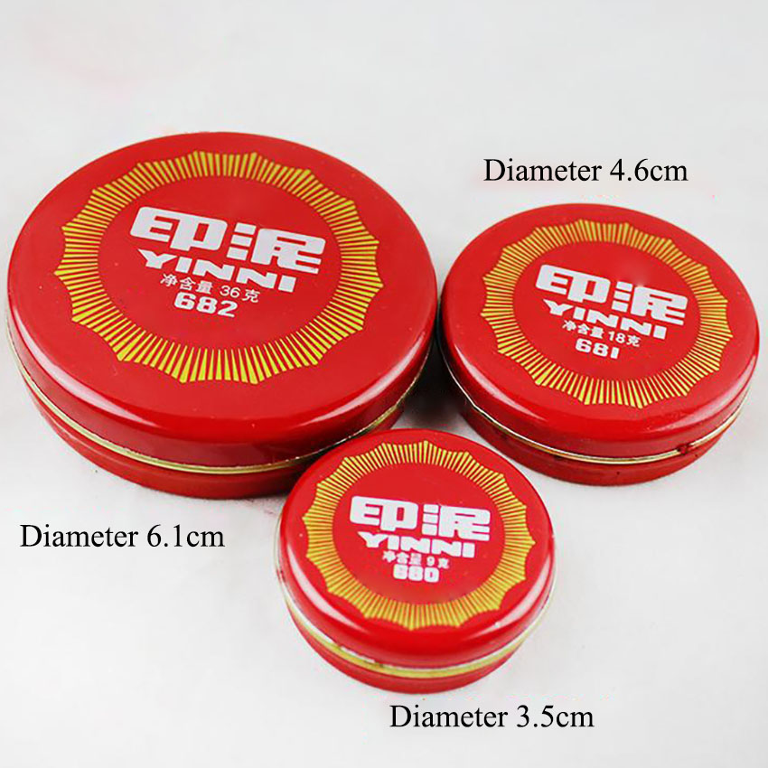 Stamping Ink Pad - Tampon encreur rond rouge, boîte en