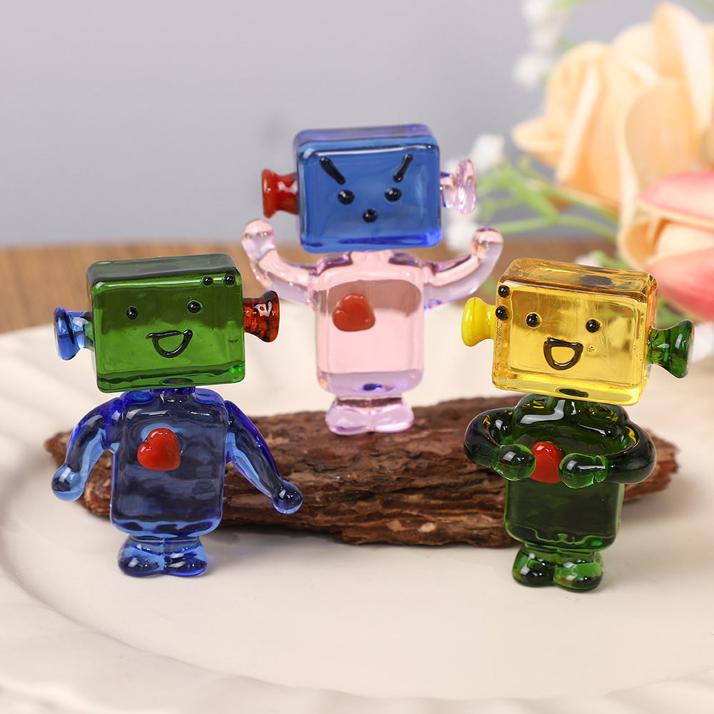 Art Craft Robot - Figurines de robots en verre uniques