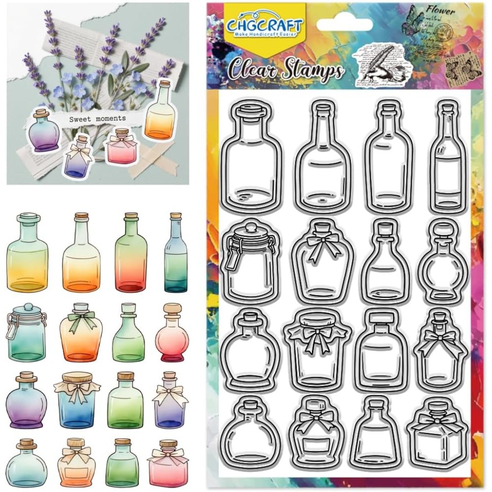 Stamping Ink Pad - Timbres transparents de styles variés pour