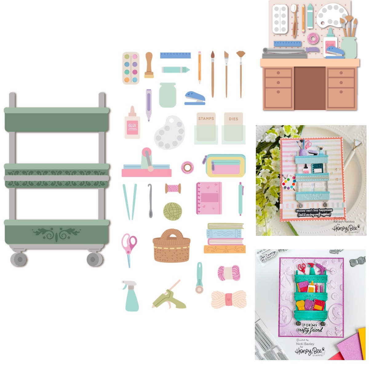 Art Craft Tree - Matrices de chariot de fournitures d'art