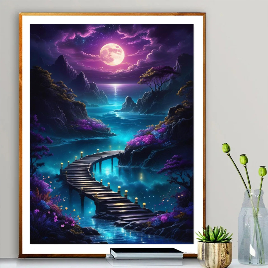 Peinture diamant thème lune et - Art Craft Night avis et prix