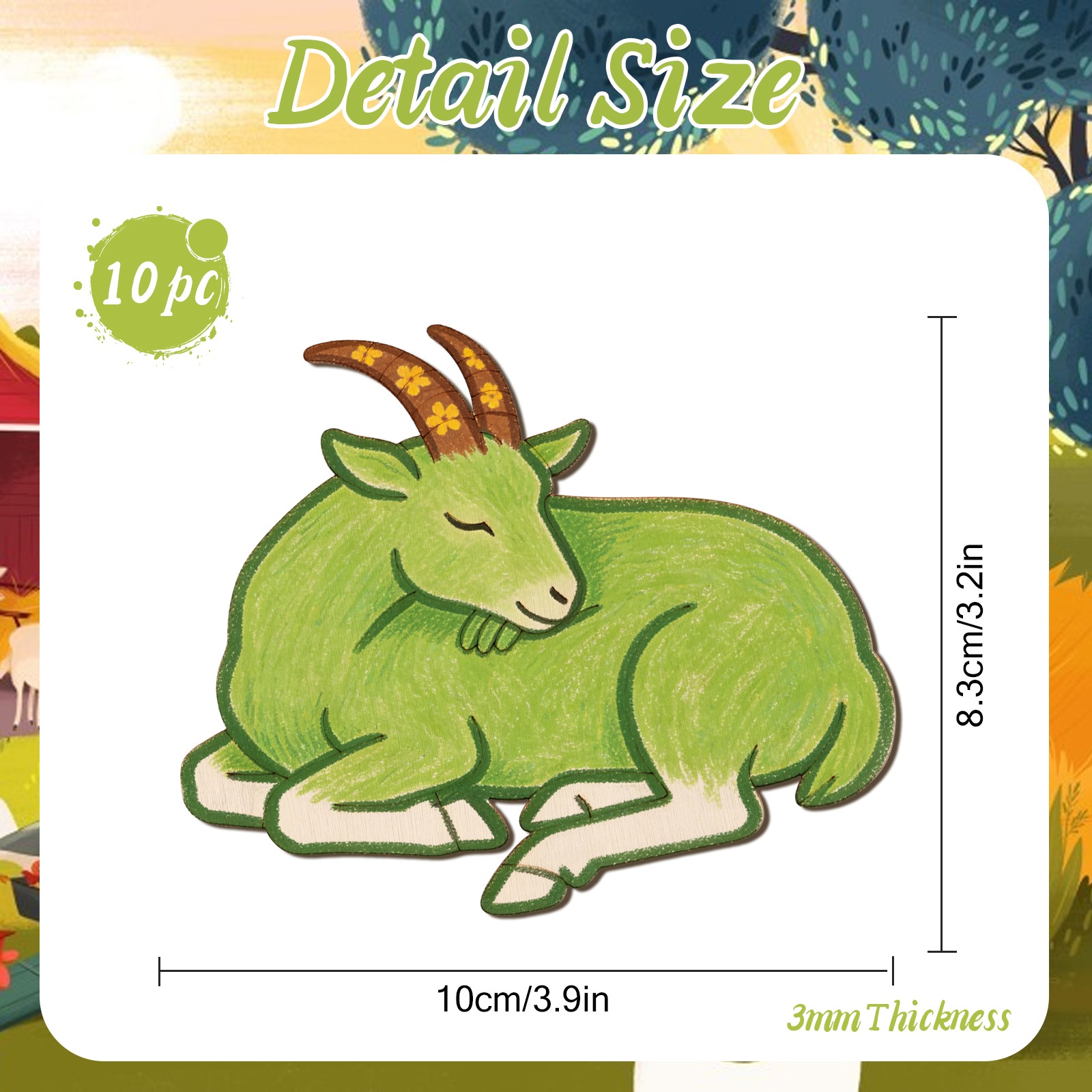 Lot de 10 ornements en bois no - Art Craft Animals avis et prix